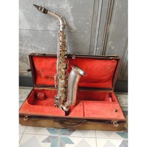 Antique Saxophone, Andrieu. Frères Paris, Original Suitcase, Musical Instrument, 20th Century