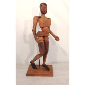 Antique Mannequin, Articulated Wooden Painter's Mannequin, 19th Century 