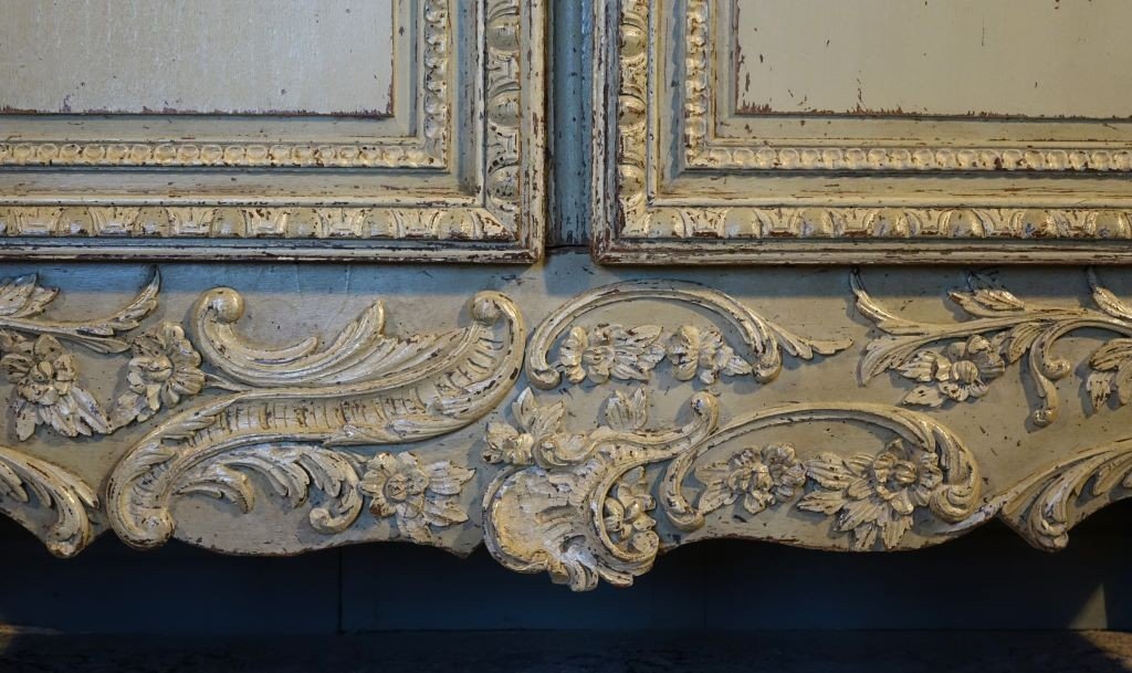 Armoire peinte De Château Style Louis XV. Epoque fin XVIIIème / début XIXème-photo-3