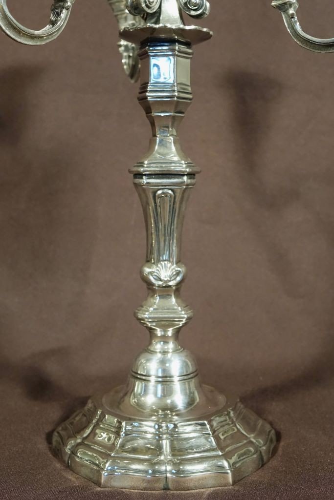 Pair Of Silver Metal Candlesticks-photo-4