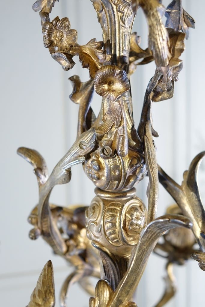 Louis XV Style Chandelier In Gilt Bronze-photo-3