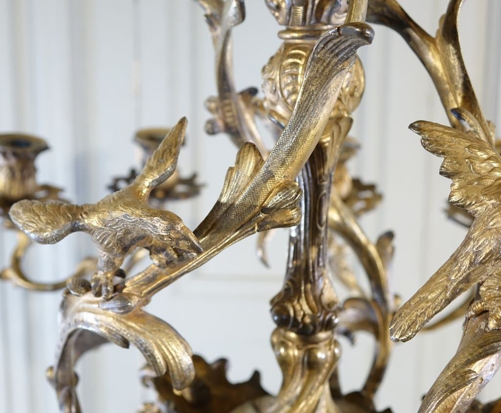 Louis XV Style Chandelier In Gilt Bronze-photo-5