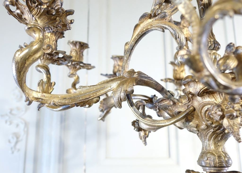 Louis XV Style Chandelier In Gilt Bronze-photo-6