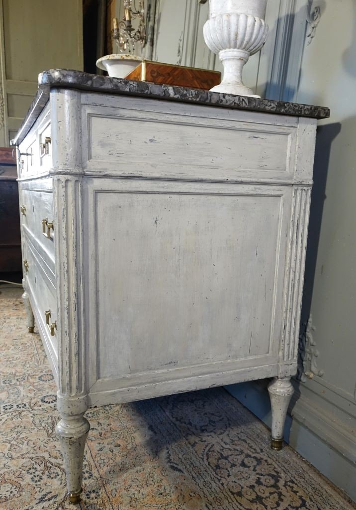 Commode époque Louis XVI Peinte-photo-1