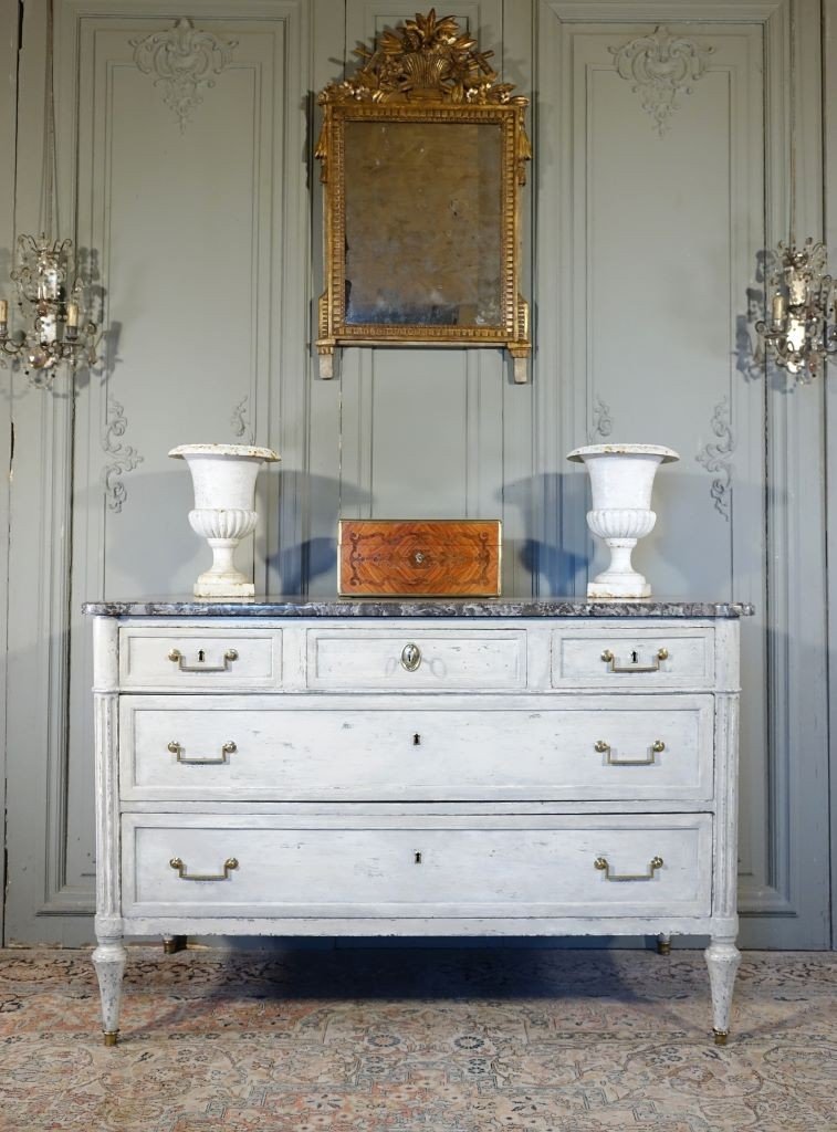 Commode époque Louis XVI Peinte