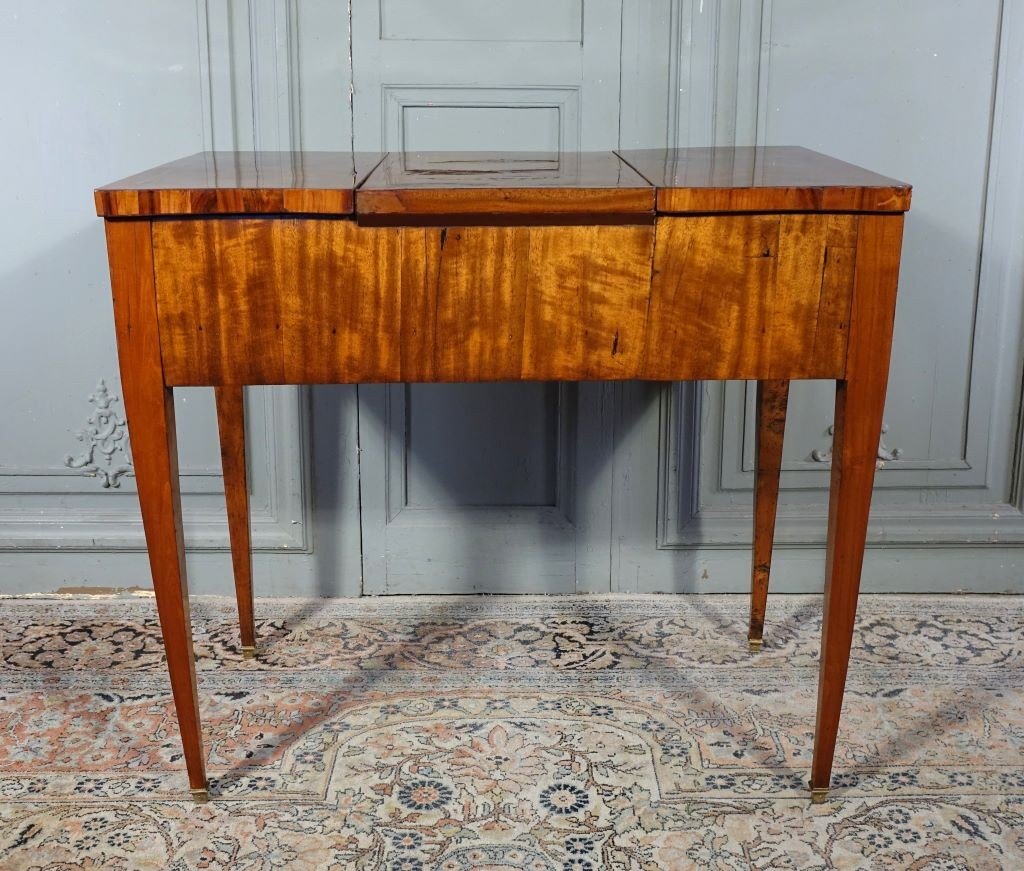 Louis XVI Period Dressing Table In Marquetry-photo-3