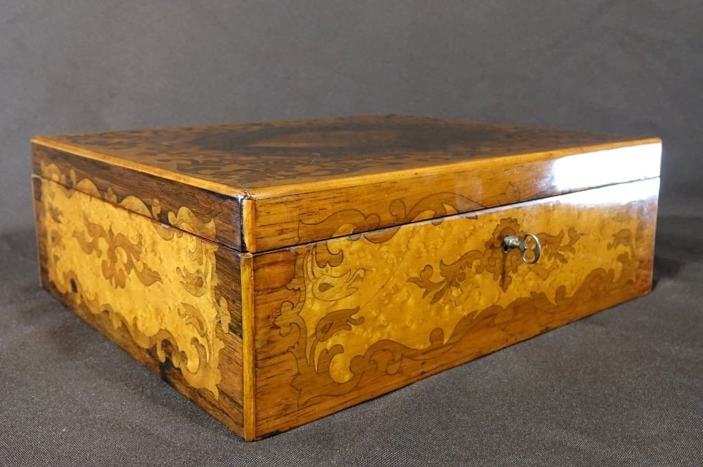 Rosewood Marquetry Box-photo-4