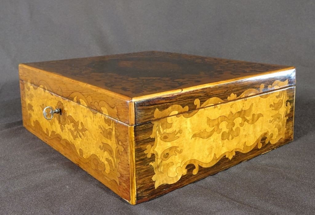 Rosewood Marquetry Box-photo-1