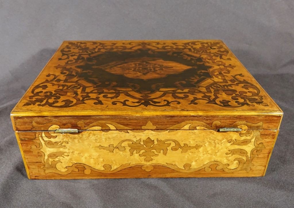 Coffret En Marqueterie De Palissandre époque Napoléon III milieu XIXème-photo-2