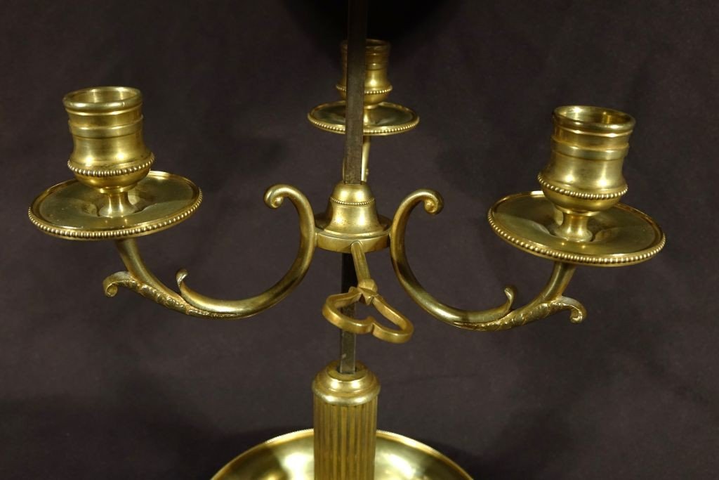 Lampe Bouillotte En Bronze De Style Louis XVI d'époque début XIXème-photo-1