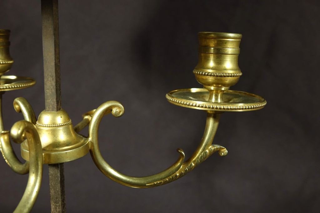 Lampe Bouillotte En Bronze De Style Louis XVI d'époque début XIXème-photo-2