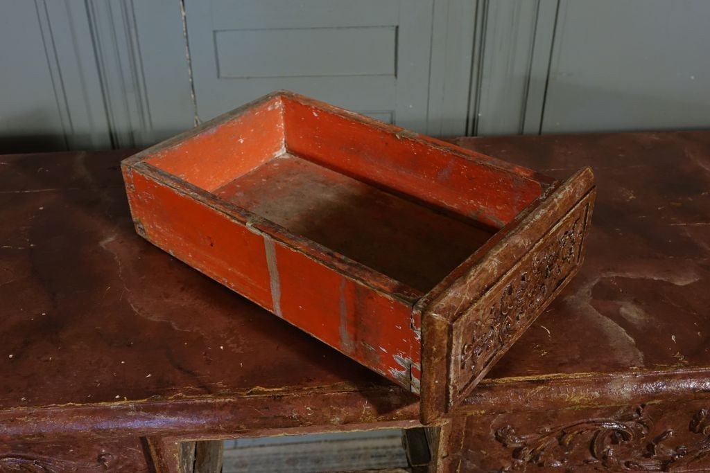 Grande Console d'Applique d'époque Louis XIV / Régence peinte faux marbre-photo-6