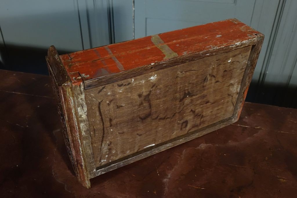 Grande Console d'Applique d'époque Louis XIV / Régence peinte faux marbre-photo-7