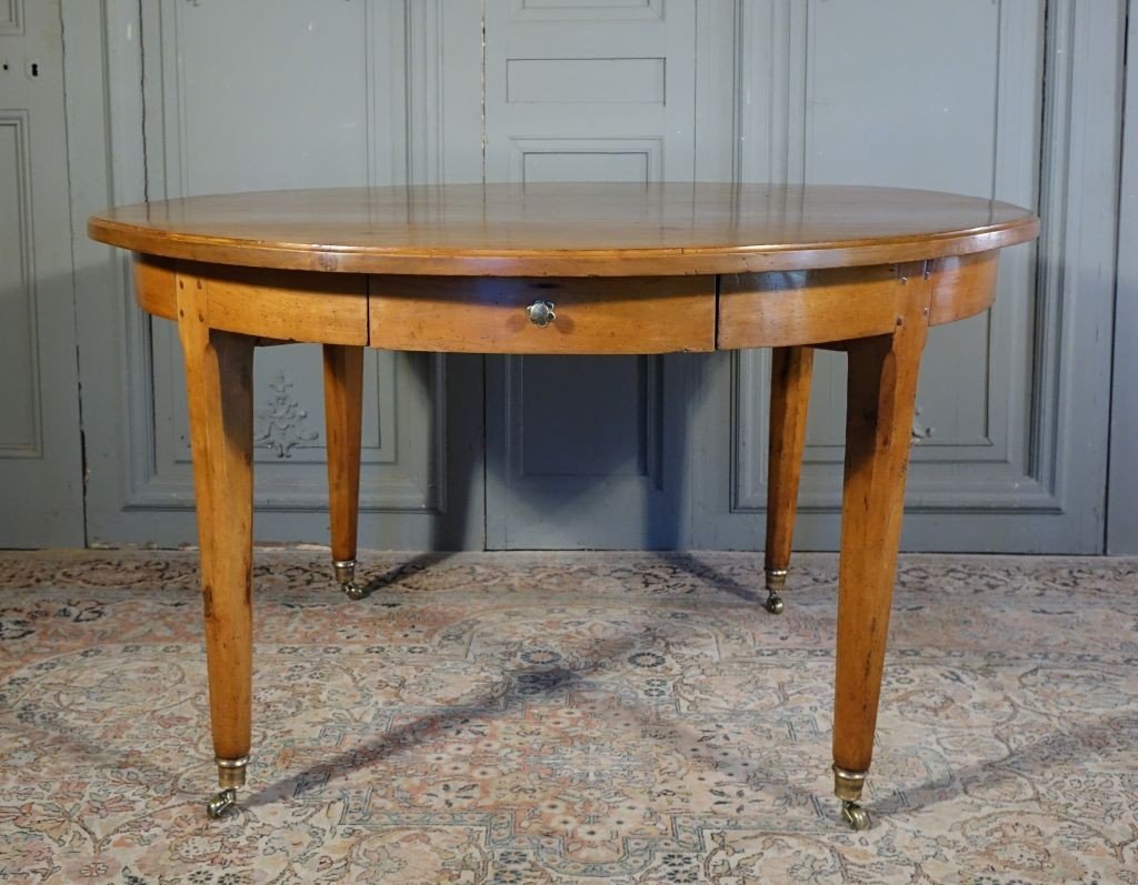 Table ronde De Bibliothèque d'époque Louis XVI / Directoire en merisier-photo-4