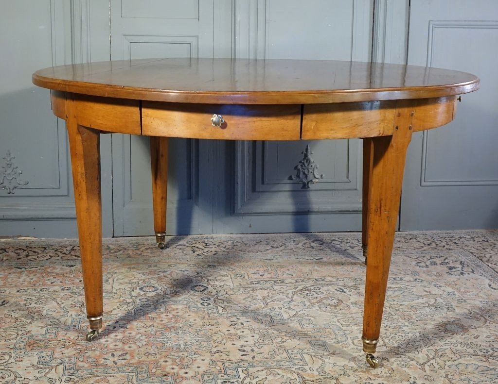 Table ronde De Bibliothèque d'époque Louis XVI / Directoire en merisier-photo-1