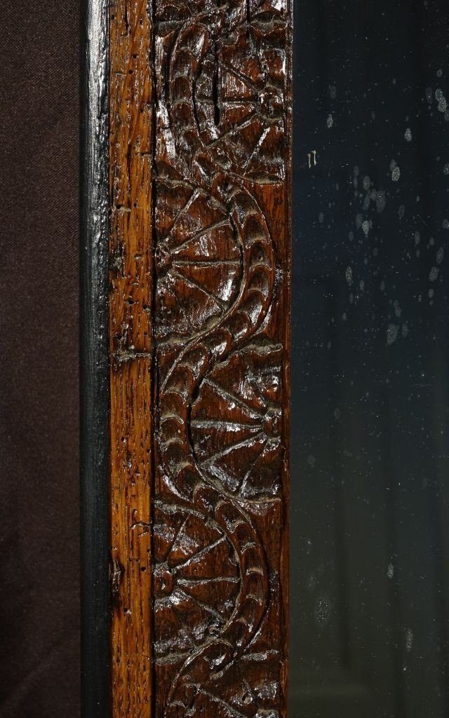 Carved Oak Mirror From The Renaissance Period. Late 16th / Early 17th Century-photo-5