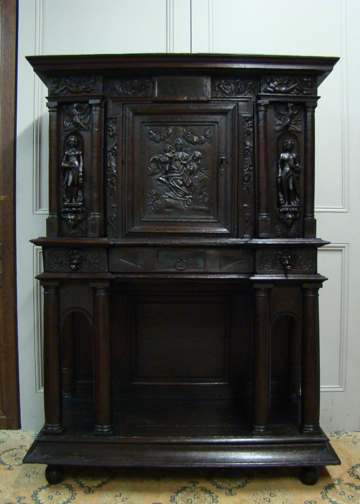 Cabinet d'époque Renaissance En Chêne Fin XVIeme-photo-2