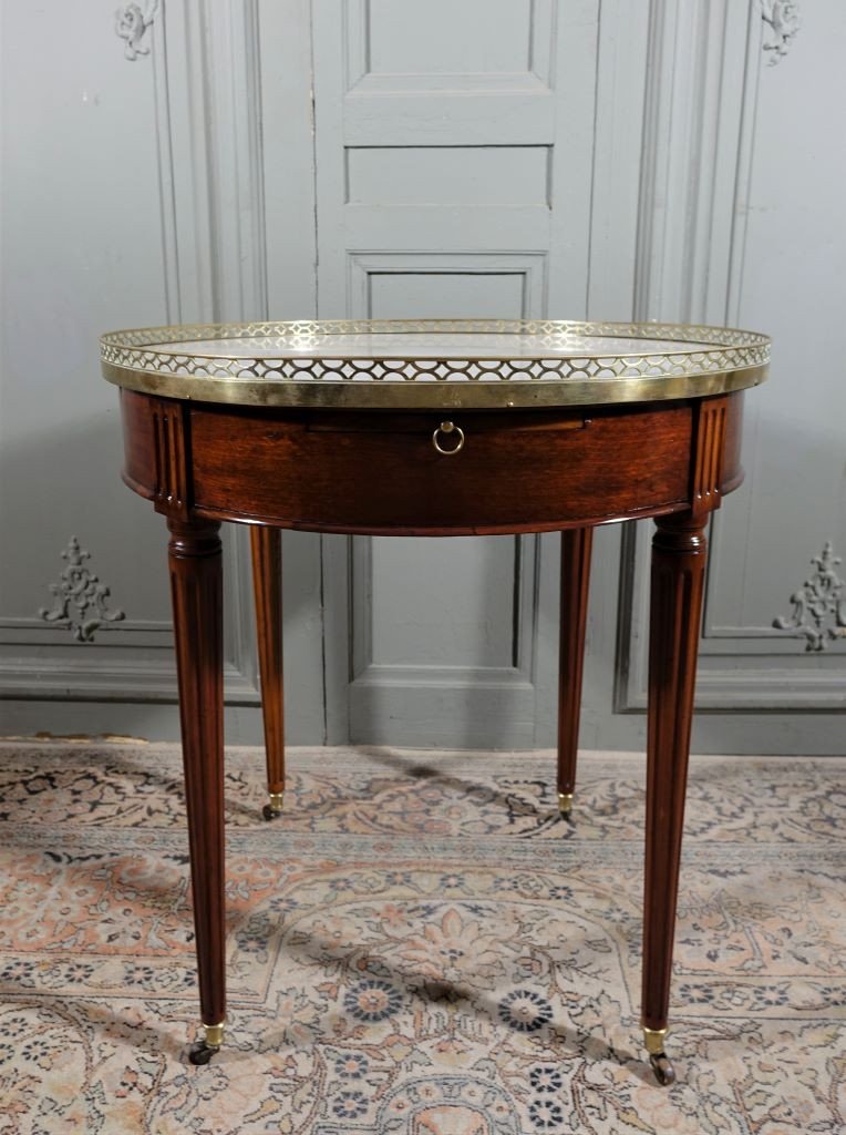 Table Bouillotte d'époque Louis XVI En Acajou. Fin XVIIIème-photo-1