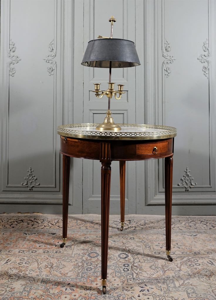 Table Bouillotte d'époque Louis XVI En Acajou. Fin XVIIIème