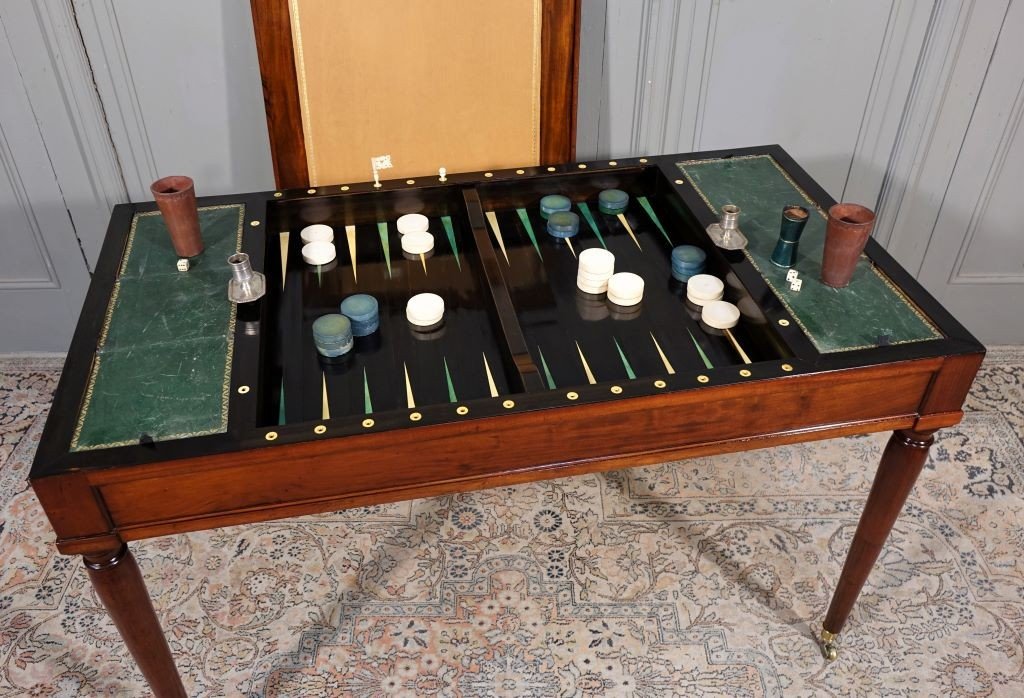 Table De Tric Trac d'époque Louis XVI Estampillée D.L ANCELLET-photo-6