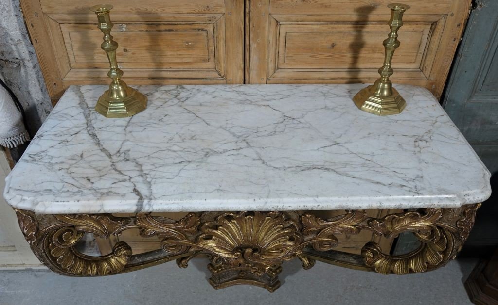 Regency Period Console Relaquée And Gilded-photo-1