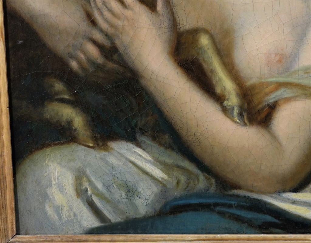 Suiveur De J.b Greuze - Huile Sur Toile Début XIXème -photo-1