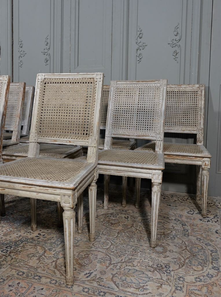 Rare Suite Of Ten Louis XVI Chairs-photo-2