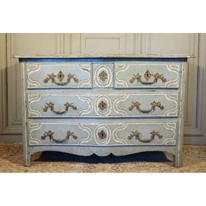 Louis XIV Sky Blue Lacquered Commode