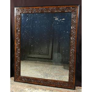 Carved Oak Mirror From The Renaissance Period. Late 16th / Early 17th Century