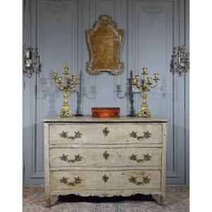 Commode Peinte d'époque Louis XV