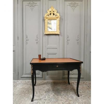 Table à Jeux Louis XV Laquée Noire. Epoque Milieu XVIIIème