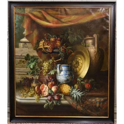 Grande Nature Morte Aux Fruits Signée Felix Thomas (1815-1875)