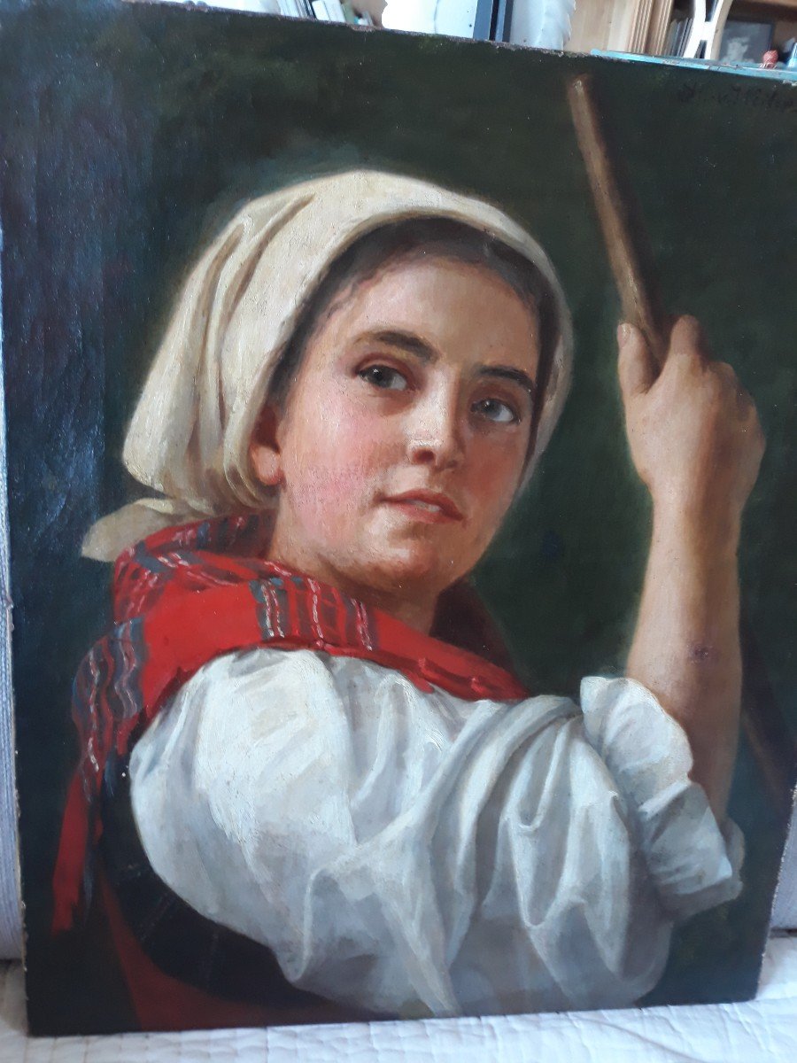 Portrait Young Peasant Nineteenth