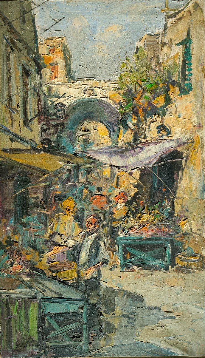 Giovanni Pane "neapolitan Market" Early 20th Century