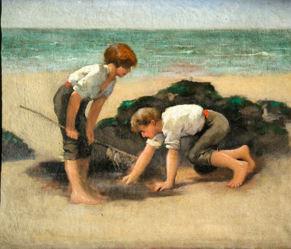 Hst "La Pêche Aux Crabes" Fin XIXeme suiveur de Joachin Sorolla