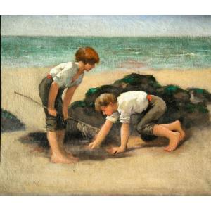 Hst "La Pêche Aux Crabes" Fin XIXeme suiveur de Joachin Sorolla