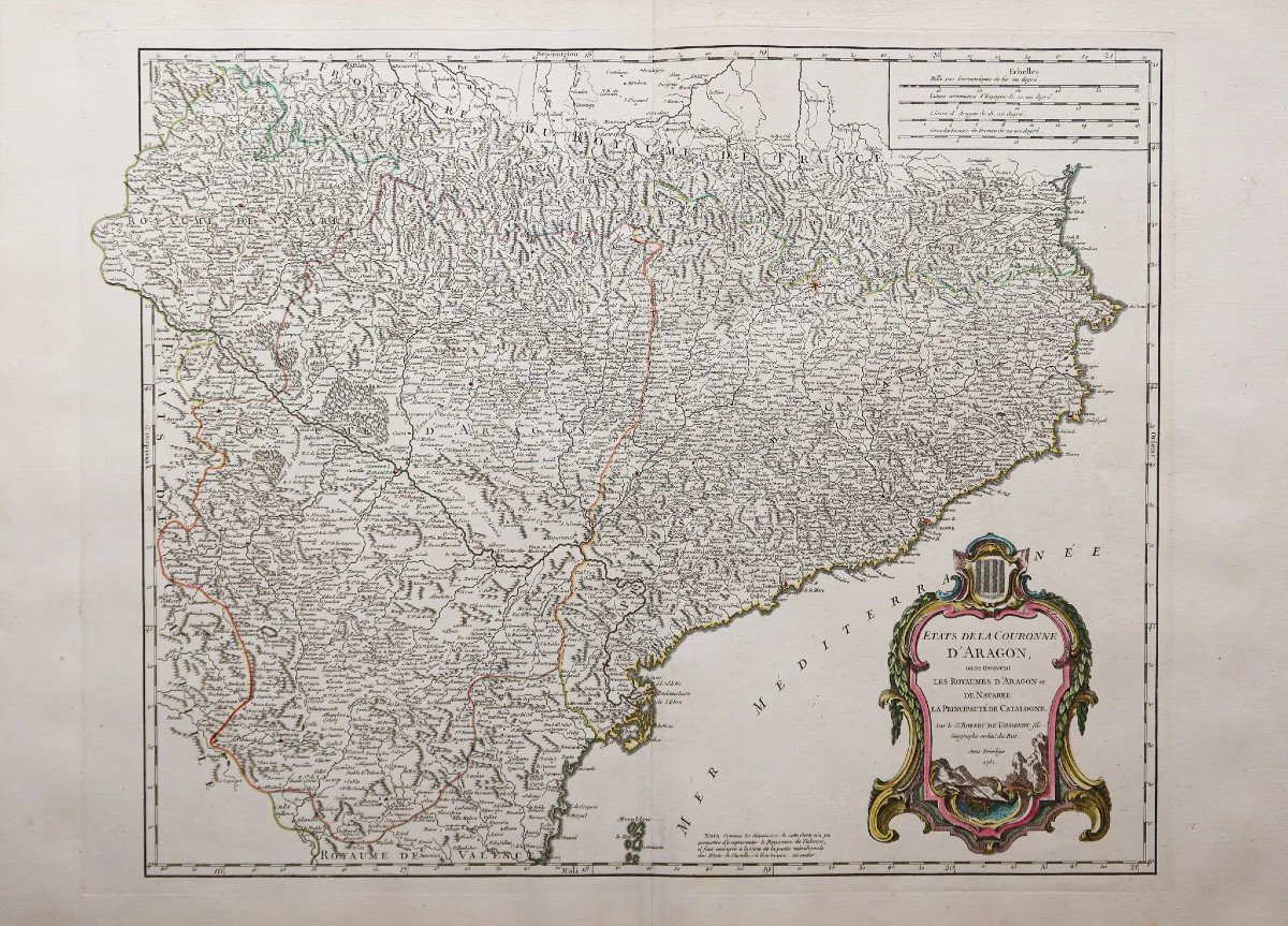 Carte Géographique Ancienne de l'Espagne - Catalogne-photo-2