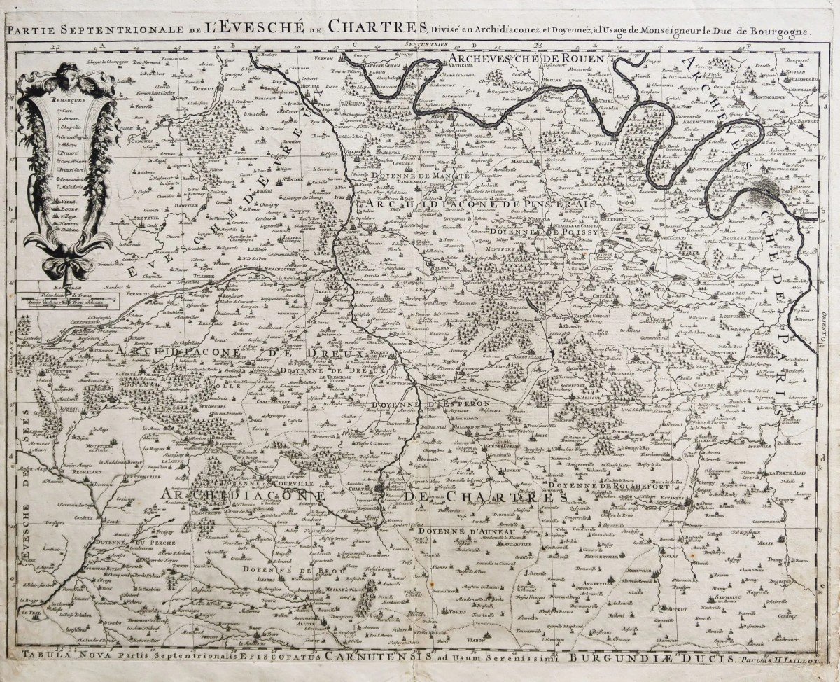 Carte Géographique Ancienne De Chartres - Beauce