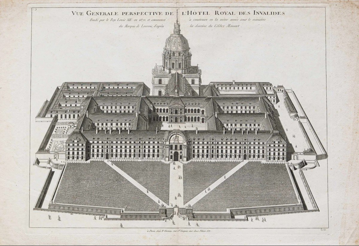 Old Engraving Of The Hotel Des Invalides-photo-2