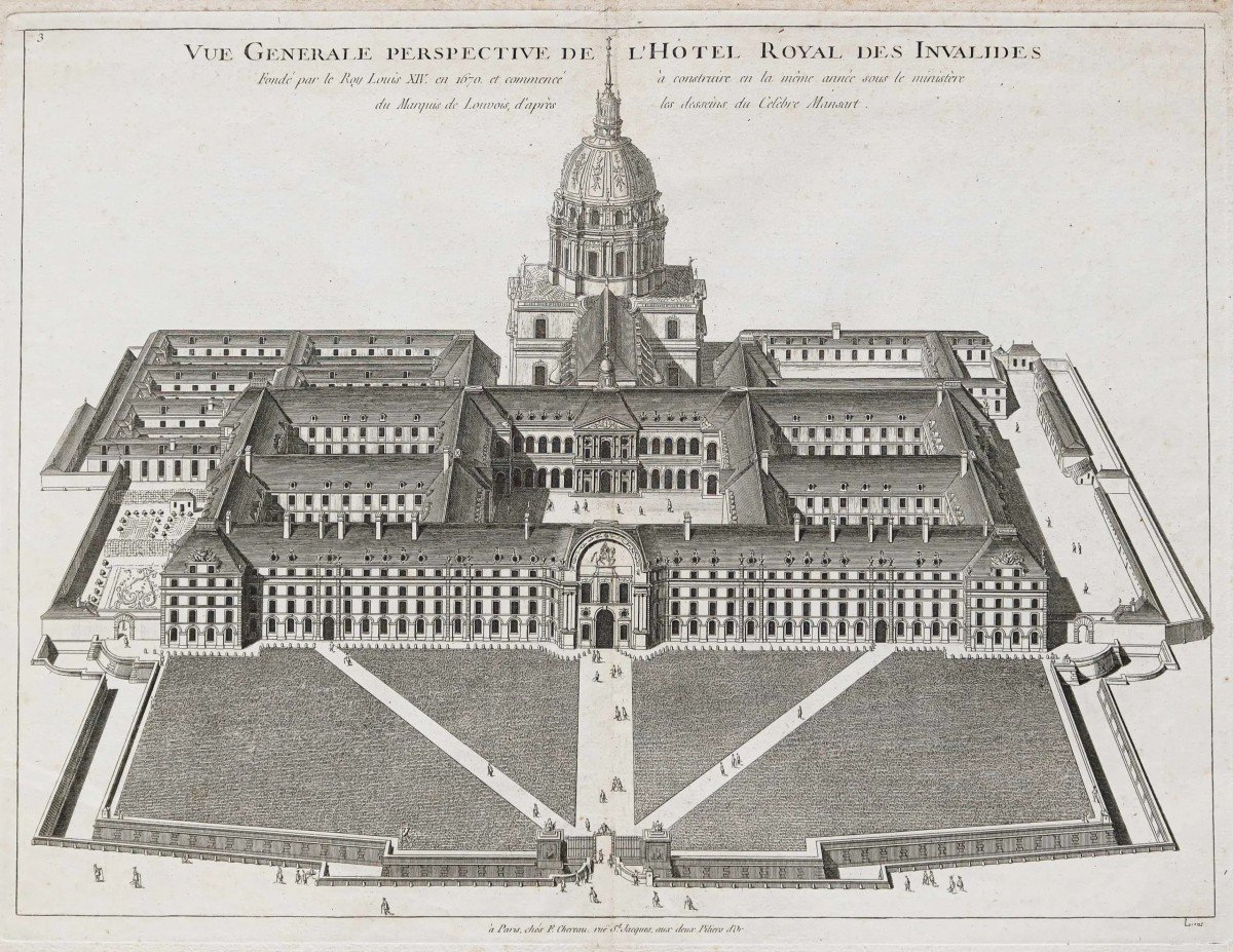 Old Engraving Of The Hotel Des Invalides