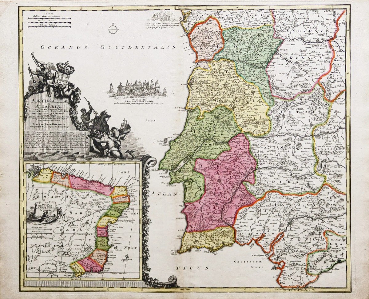 Carte Géographique Ancienne Du Portugal-photo-2