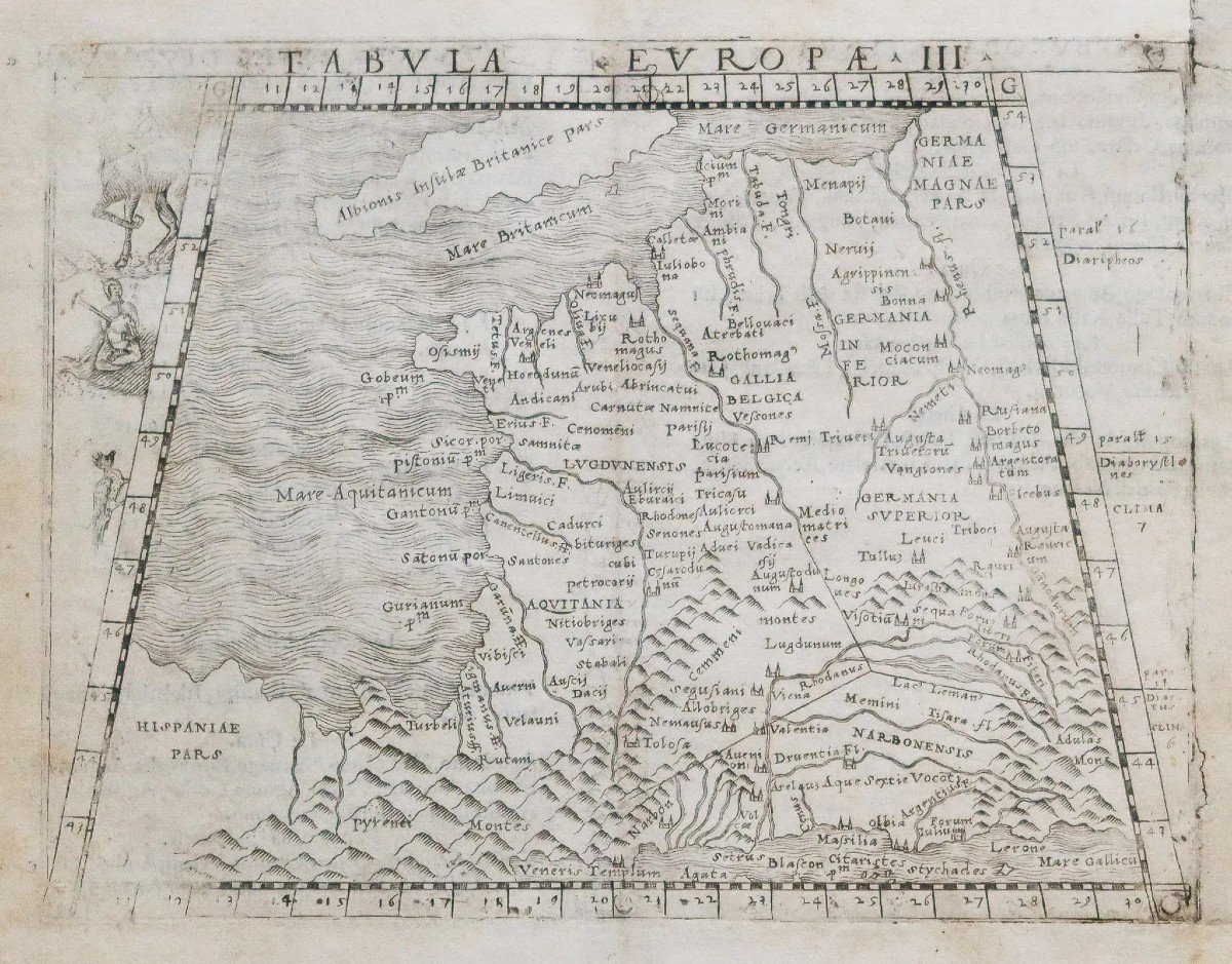 Old Geographical Map Of France