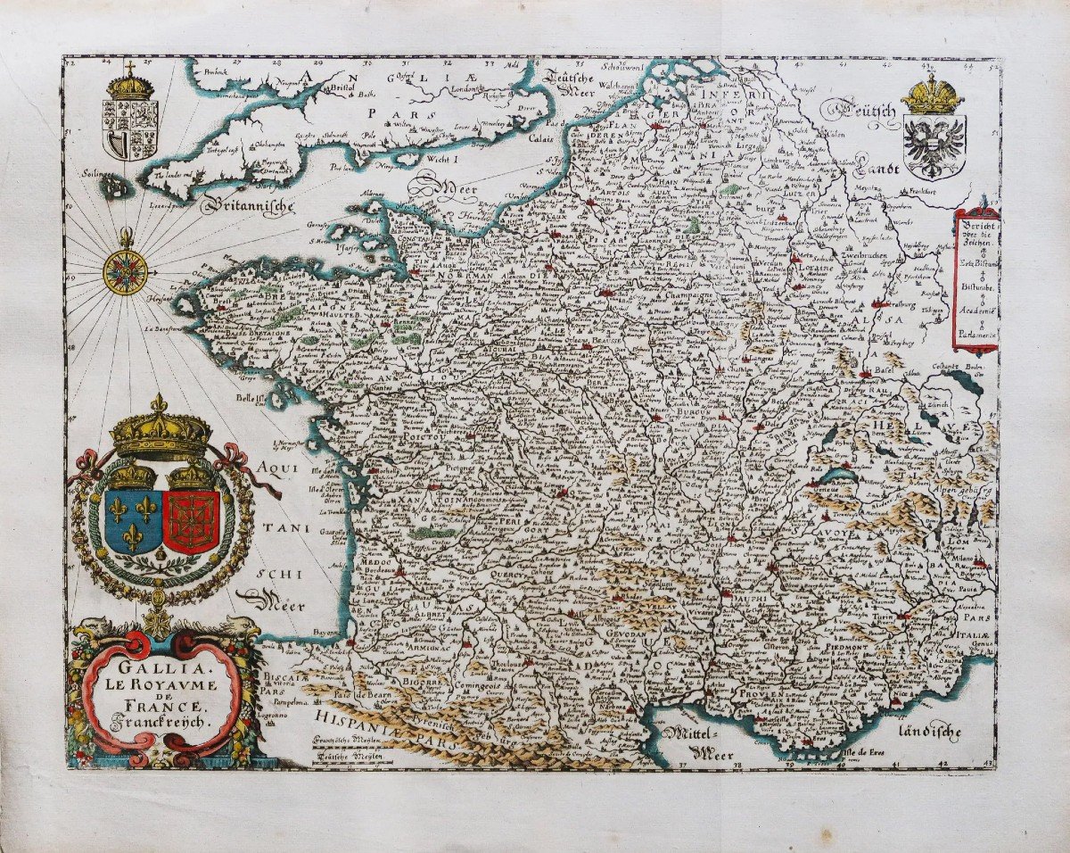 Proantic: Carte Géographique Ancienne De La France