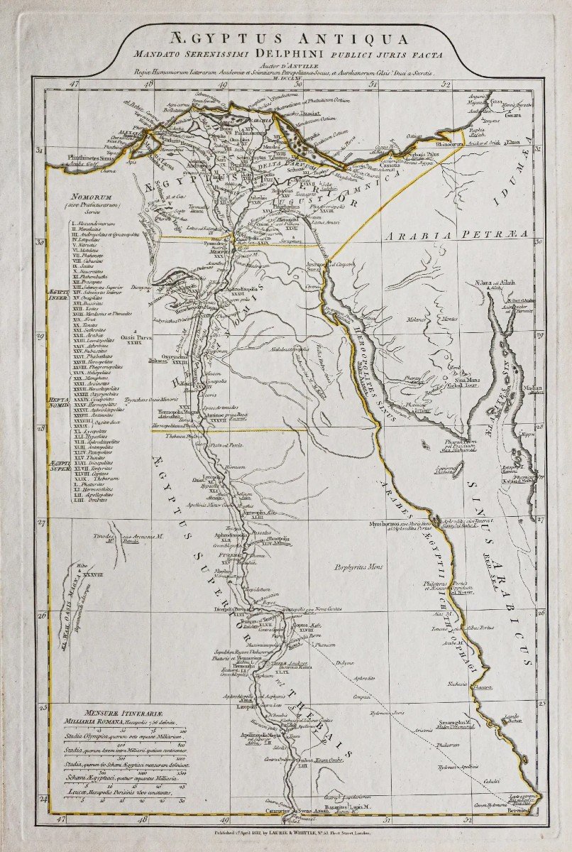 Ancient Geographical Map Of Ancient Egypt