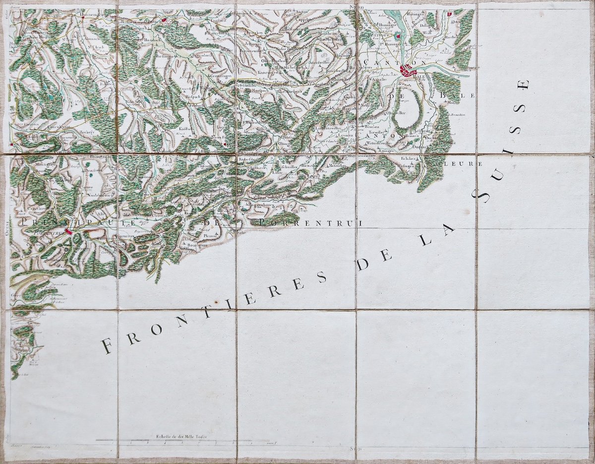 Old Map Of Porrentruy And Basel – Cassini