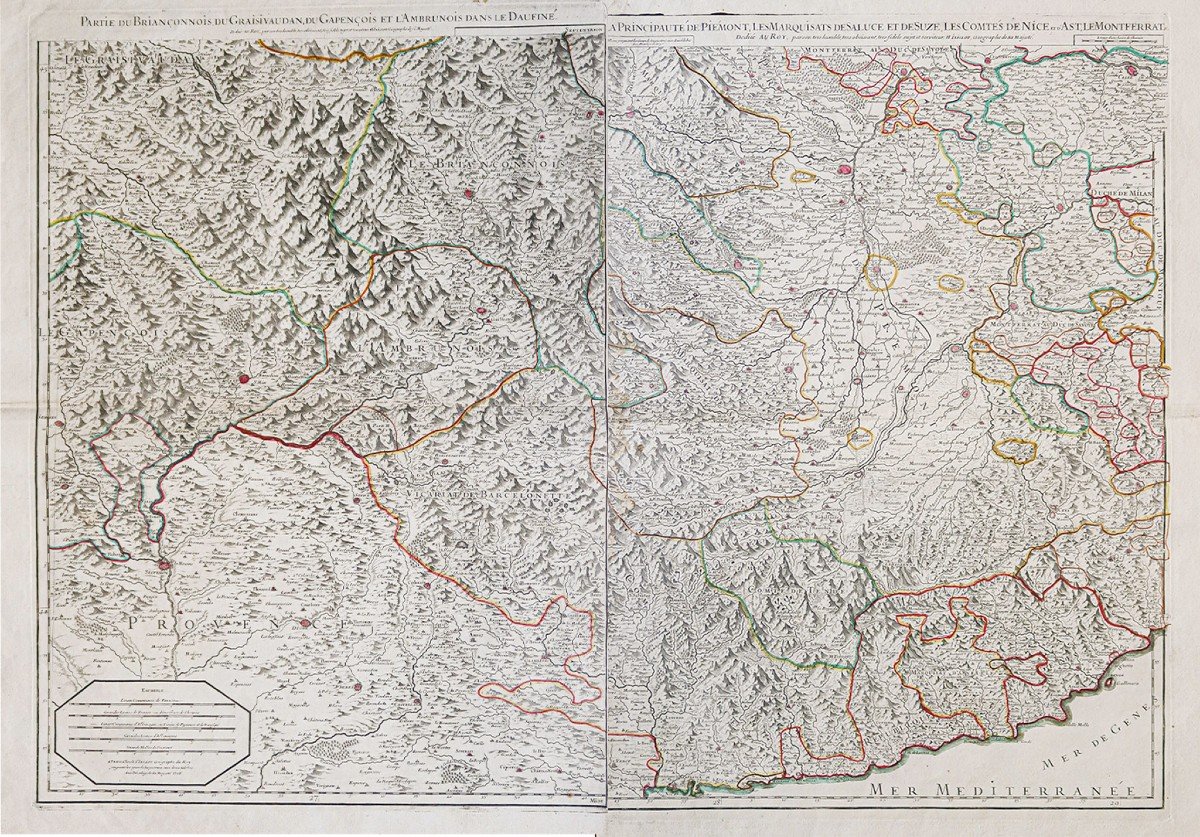 Old Geographical Map – Dauphiné - Provence