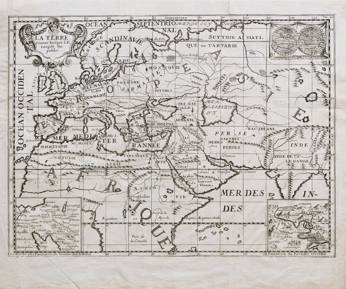 Carte Géographique Ancienne – La Terre Au Temps De L’evangile-photo-2