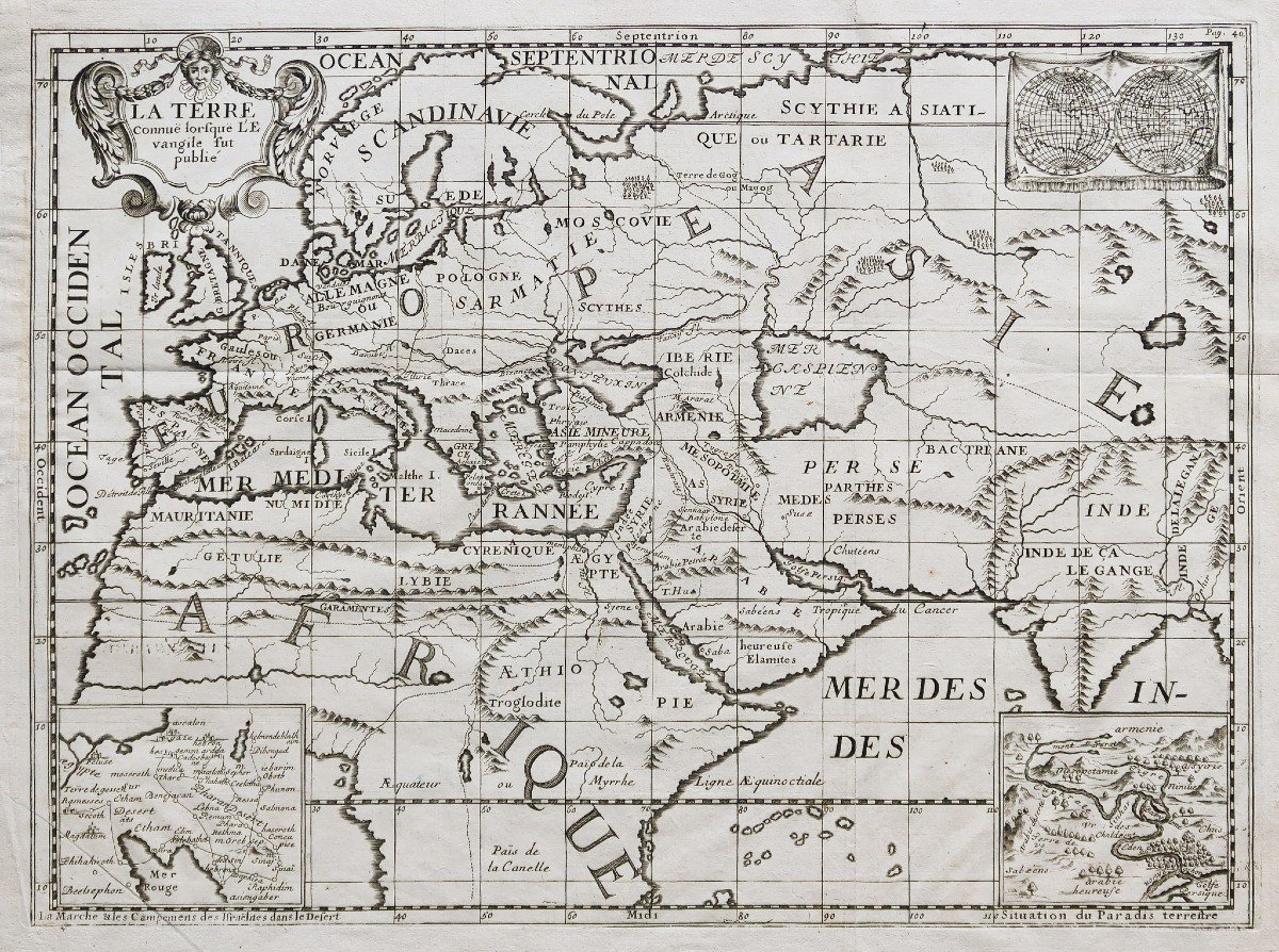 Carte Géographique Ancienne – La Terre Au Temps De L’evangile