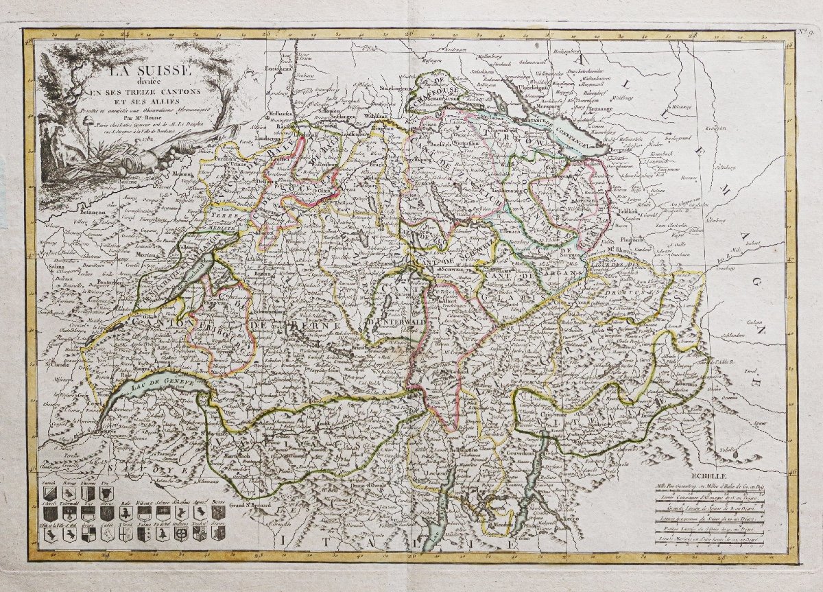 Carte Géographique Ancienne De La Suisse