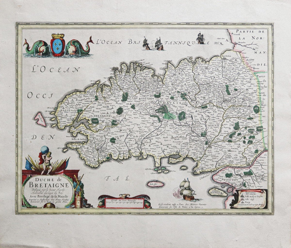 Old Geographical Map Of Brittany-photo-2